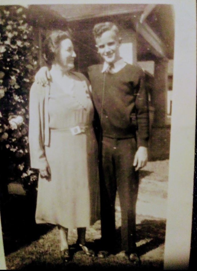 Ralph Palmer with his mother in a family photograph