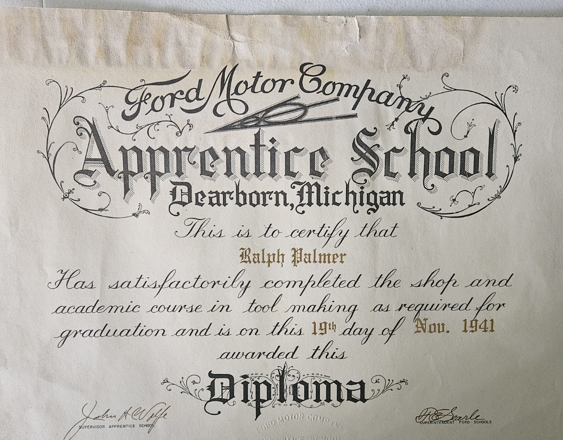 Ford Apprentice School archival document