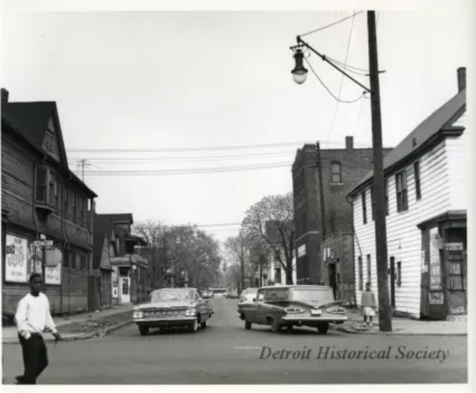 Leland Street looking east from Hastings Street in Detroit, April 25, 1960